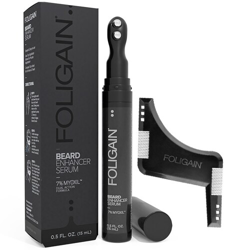 FOLIGAIN SUERO PARA EL CRECIMIENTO DE LA BARBA con Myoxil  15ml mas Peine para moldear barba