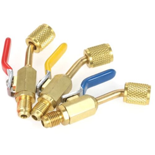 Set de tres válvulas de paso para refrigerante de 1/4