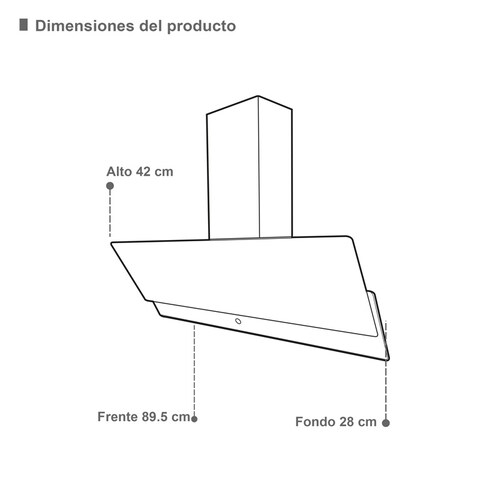 Campana extractora de pared SUPRA CP-90-WHITE campana de cocina cuerpo de cristal templado blanco