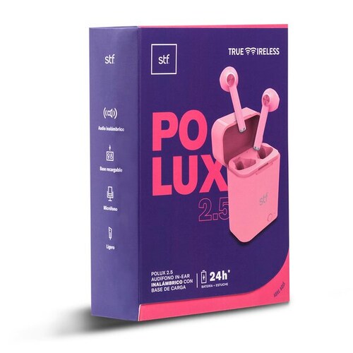 Audífono Inalambrico Bluetooth In Ear Polux 2.5 STF Color Rosa