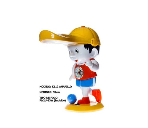 Lampara de Mesa Infantil 12 K-112 Amarillo