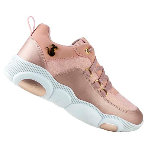 TENIS DE PLATAFORMA PARA DAMA CASUALES 1083 ROSA SUELA DE OSO SHADOW