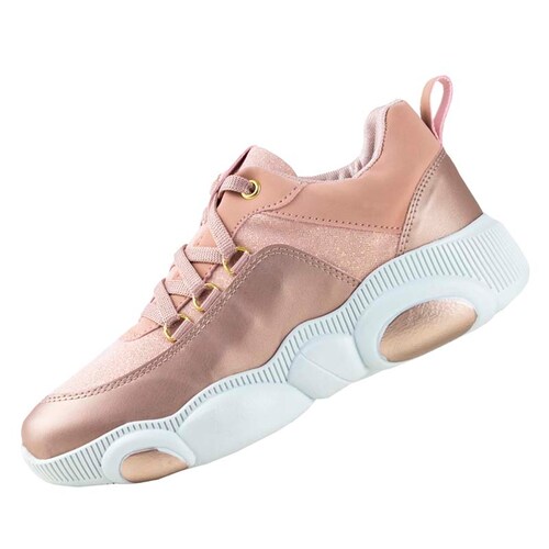 TENIS DE PLATAFORMA PARA DAMA CASUALES 1083 ROSA SUELA DE OSO SHADOW