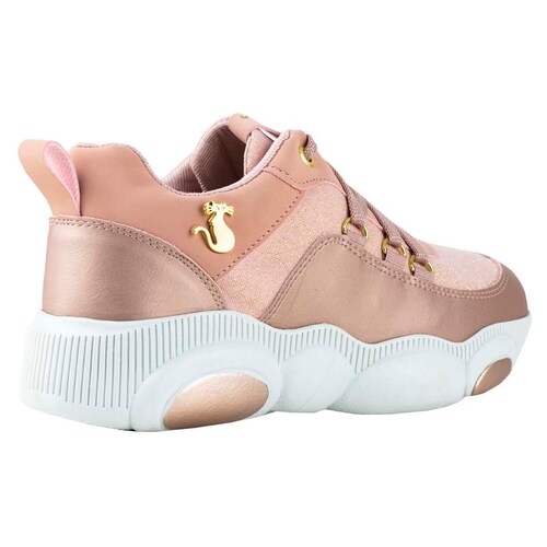 TENIS DE PLATAFORMA PARA DAMA CASUALES 1083 ROSA SUELA DE OSO SHADOW