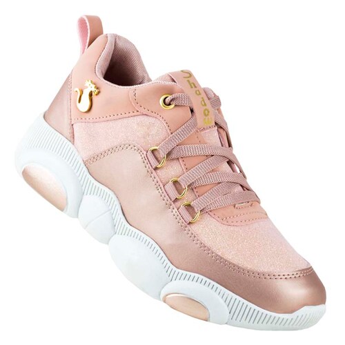 TENIS DE PLATAFORMA PARA DAMA CASUALES 1083 ROSA SUELA DE OSO SHADOW