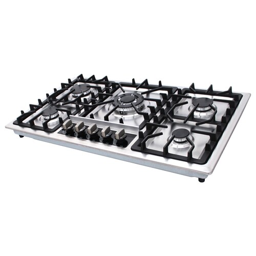 Parrilla de gas empotrable de 5 quemadores SUPRA 5Q-ES-87 parrilla a gas de 87cm con cubierta de acero inoxidable.
