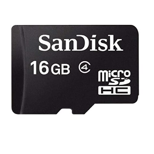 MEMORIA SANDISK 16GB MICRO SD CLASE 4 C/ADAPTADOR SDSDQM-016G-B35A CEL TABLETA CAMARA PC LAP MAC