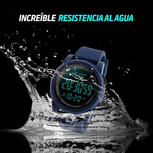 Reloj Digital Sport Contra Agua con Luz y Alarma 1257 Redlemon