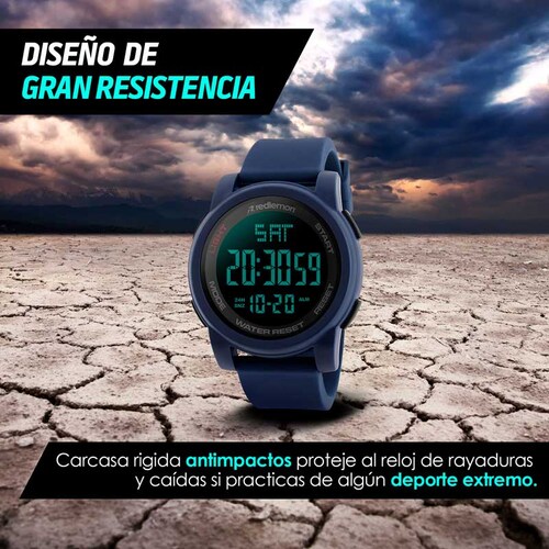 Reloj Digital Sport Contra Agua con Luz y Alarma 1257 Redlemon