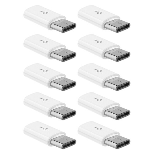 Paquete 10 Adaptadores micro USB V8 hembra - Tipo C macho