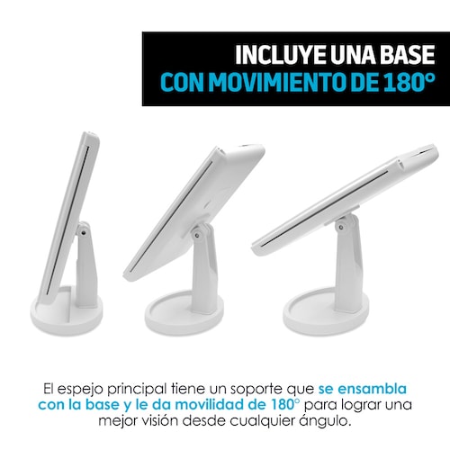 Espejo para Maquillaje con Aumentos y Luz LED Ajustable Redlemon