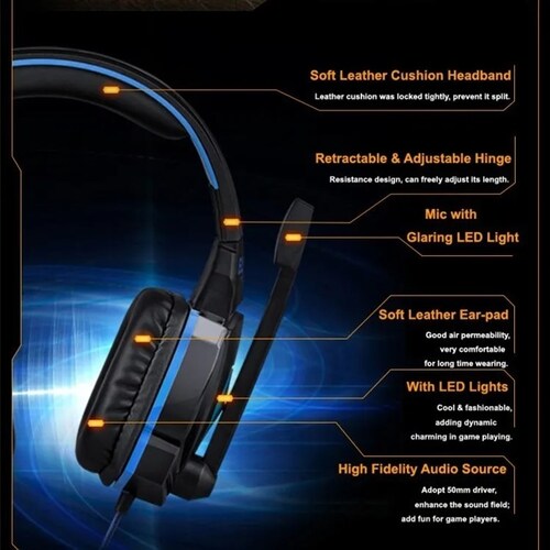 Audífonos Gamer G4000 Para Laptop LED