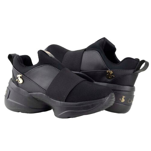 TENIS URBANOS CON PLATAFORMA DE DAMA SHADOW 1096 NEGRO NEGRO LIGEROS