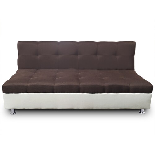 Sofa Cama Alex tela Chocolate y crema Maderian // ENTREGA EN CDMX Y