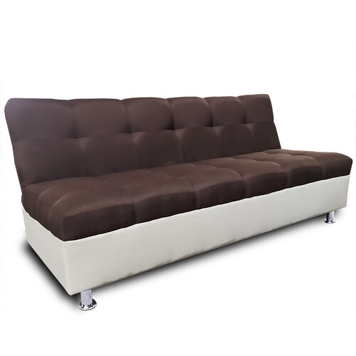 Sofa Cama Alex tela Chocolate y crema Maderian // ENTREGA EN CDMX Y