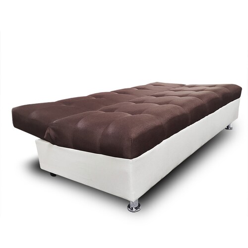 Sofa Cama Alex tela Chocolate y crema Maderian // ENTREGA EN CDMX Y