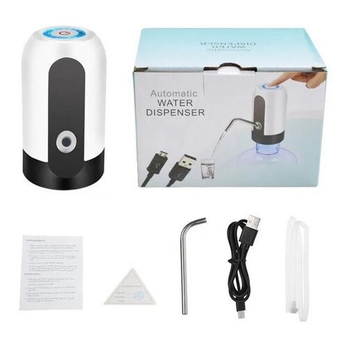 Dispensador De Agua Automatico Bomba Recargable Usb Con Luz