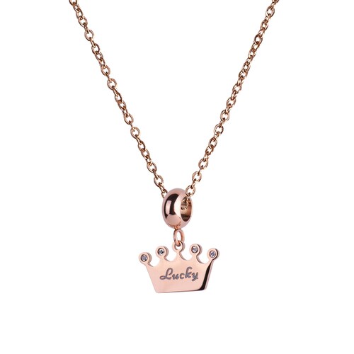 LuckyLy Charm de Corona Queen -  Plata, Oro Rosa