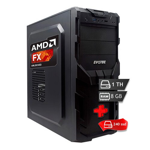 Pc Gamer Amd Fx Hdd 1tb Ssd 240gb Ram 8gb + Microsd 32 + Bocina Bluetooth