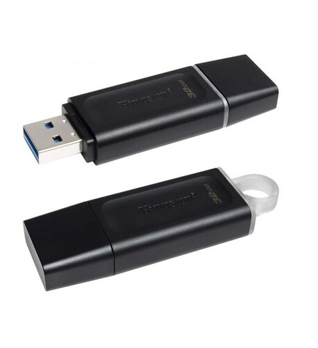 Memoria USB 3.2 Gen 1 Negro 32GB Portatil Llavero Casa Escuela Oficina DTX/32GB Fotos Musica Videos Juegos