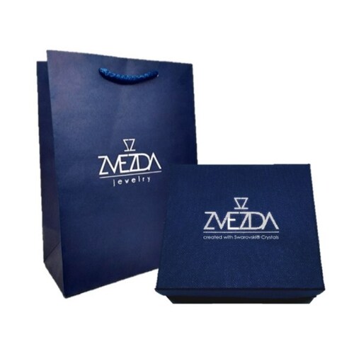 Juego de collar y aretes Luna Morada de Plata .925 Joyería Zvezda