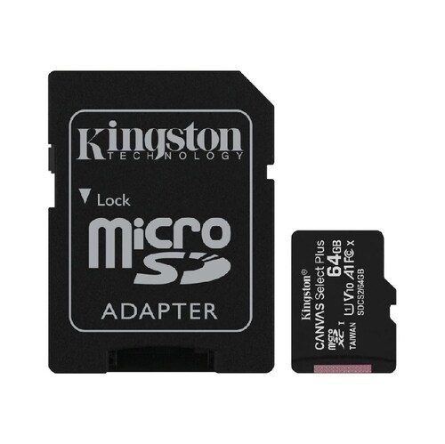 Memoria MICRO SD 64GB Negro Resistente Android Cel Tableta Movil Fotos Videos Juegos Aplicaciones SDCS2/64GB