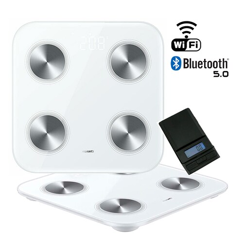 Báscula inteligente de grasa corporal HUAWEI Scale 3 10-Conexiones Wi-Fi y Bluetooth + Bascula Digital De Bolsillo