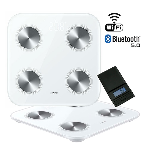 Báscula inteligente de grasa corporal HUAWEI Scale 3 10-Conexiones Wi-Fi y Bluetooth + Bascula Digital De Bolsillo