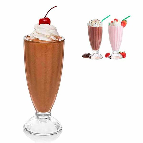  Vaso malteada de vidrio 350 ml crisa 2212 - 1 pieza