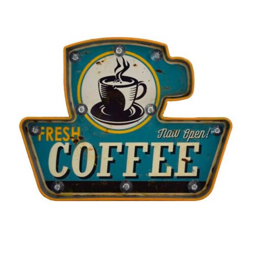 Letrero Fresh Coffee S/b Metal Publicidad Anuncio