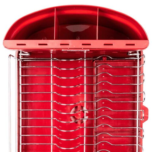 Escurridor Cromado Vasconia Regal de Acero Inoxidable Color Rojo con Porta-cubiertos desmontable