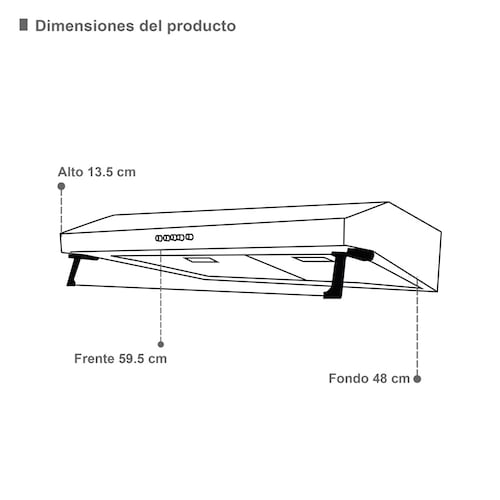 Campana  extractora para cocina de 60cm SUPRA NUBE B-60 de acero inoxidable color blanco
