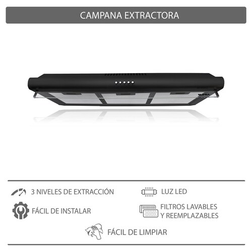 Campana extractora 90 cm CK901NE/M negra