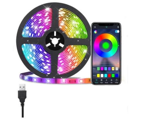 Tira De Luces Led Multicolor 2835 RGB  10 M Bluetooth+ Control, Ip65