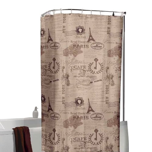Cortina de baño Julieta Moka, Medidas: 1.80 x 1.75 m. 