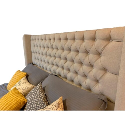 Cama Matrimonial Zafiro Beige - Kessa.