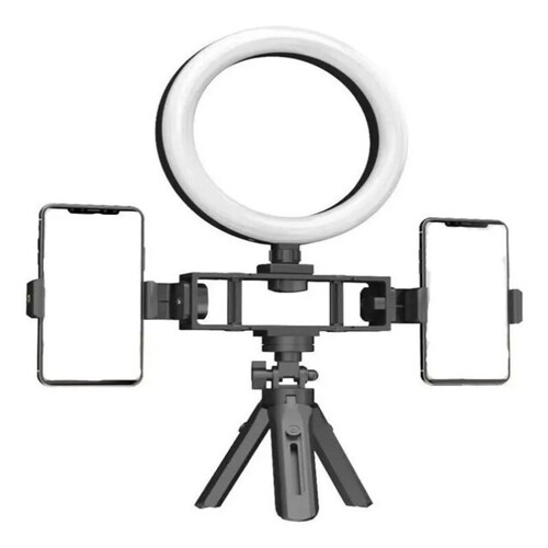 Aro de luz led Profesional Multi posicion Con tripode Y Doble soporte para celular