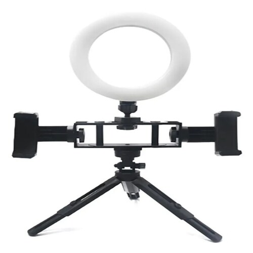 Aro de luz led Profesional Multi posicion Con tripode Y Doble soporte para celular