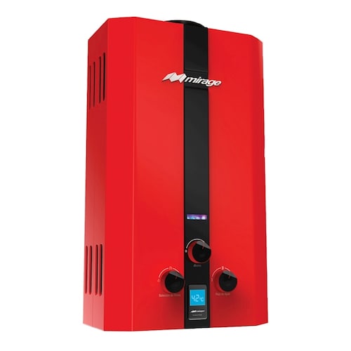 Calentador de Agua Mirage Flux Gas LP Rojo MBF16NB 2 Servicios END16**