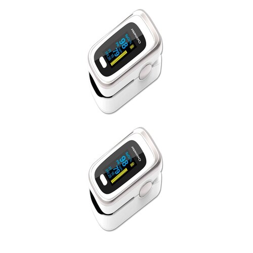 Combo de 2 piezas Oxímetro de Pulso 4 EN 1 de Dedo con Pantalla OLED, Monitor Digital de Frecuencia de Respiración RR S/E