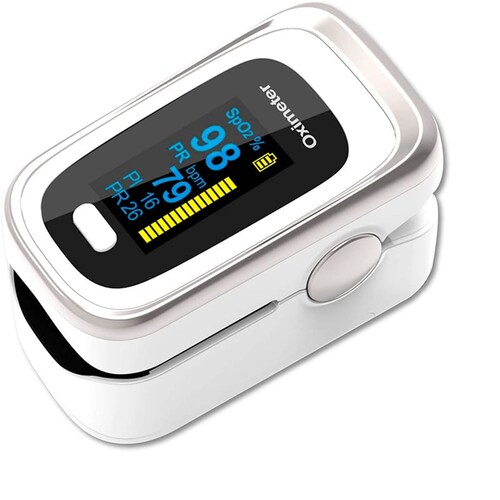 Oxímetro de Pulso de Dedo con Pantalla OLED 4 en 1, Monitor Digital de Frecuencia de Respiración RR, PR, SpO2, PI 