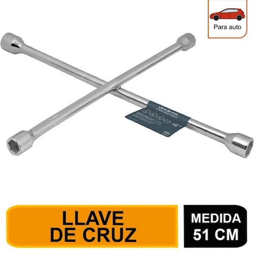 Llave Cruz Universal 20' Truper de acero con entrada de 7/8"-13/16"-3/4" 17 mm 