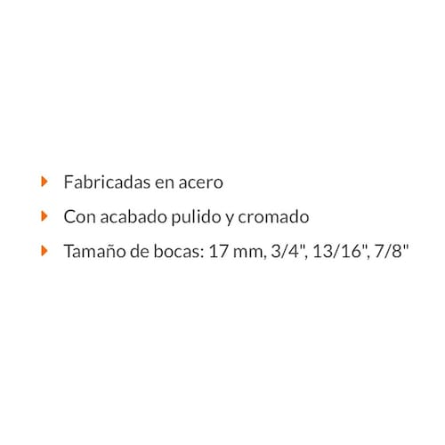Llave Cruz Universal 20' Truper de acero con entrada de 7/8"-13/16"-3/4" 17 mm 