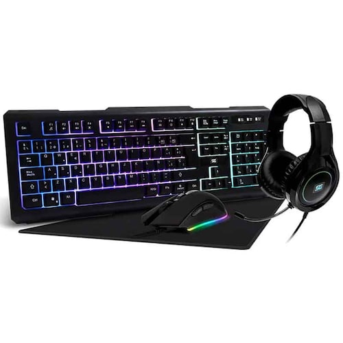 Kit Gamer Vorago 501 Teclado Mouse  Diadema  Mouse Pad 