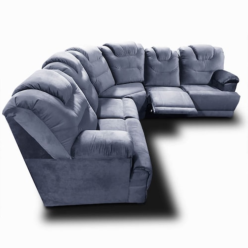 Sala con 2 Reclinables Derechos Escuadra Hercules Terciopelo Gris Plomo Maderian // ENTREGA EXCLUSIVA EN CDMX Y AREA METROPOLITANA