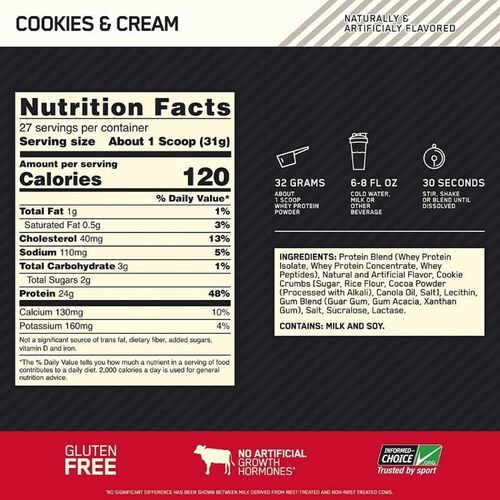 Proteína On Gold Standard 100% Whey 2 Lbs -  837gr