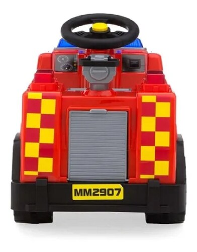 Montable Eléctrico Carro De Bomberos 6v Luces Y Sonidos