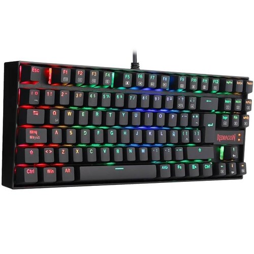 Teclado Redragon Kumara Black K552RGB-1 Mecanico Switch Blue Gaming Español