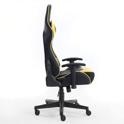 Silla Gamer Ocelot Negro/Amarillo Reclinable Con Par De Almohadillas 