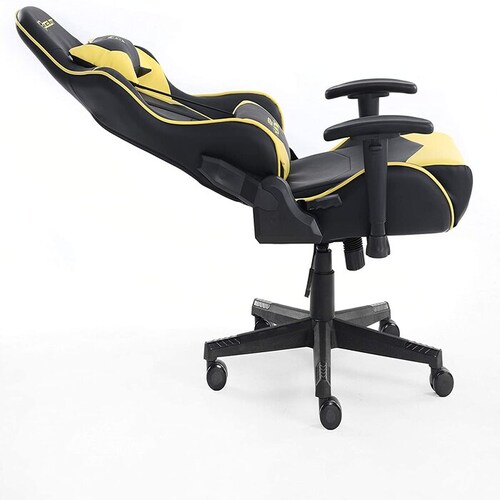 Silla Gamer Ocelot Negro/Amarillo Reclinable Con Par De Almohadillas 